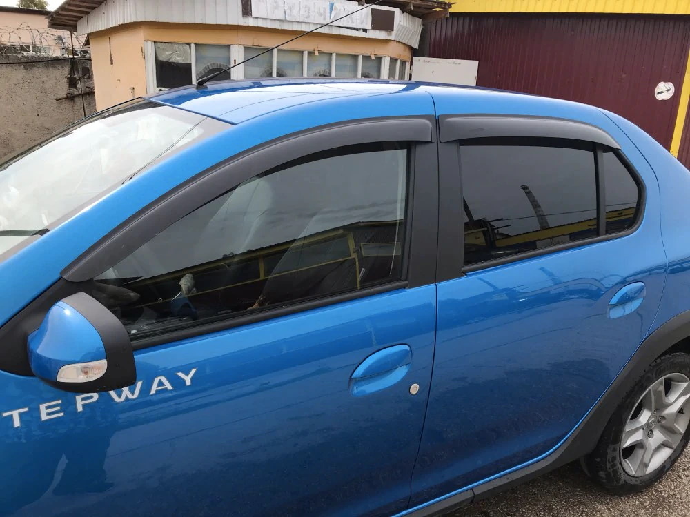 Дефлекторы окон дверей (ветровики) для Renault Logan / Рено Логан 2014-2021 Г.В.. Ричмарк — фото 5