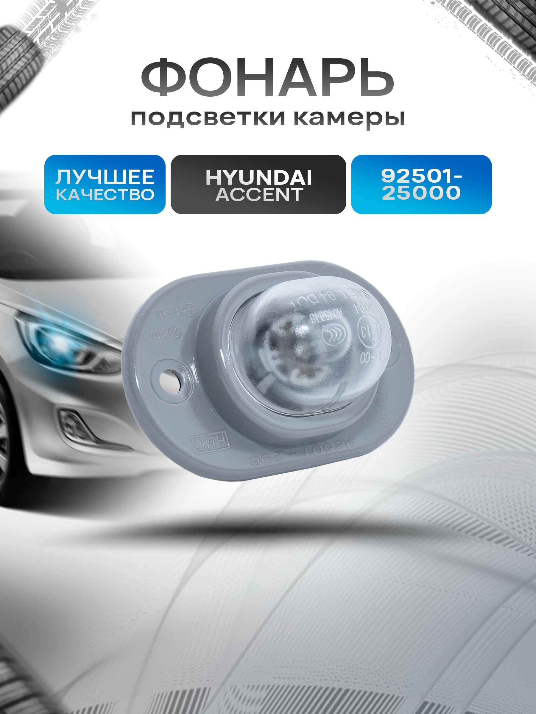 Фонарь / плафон подсветки номера Hyundai Accent. Ричмарк — фото 1