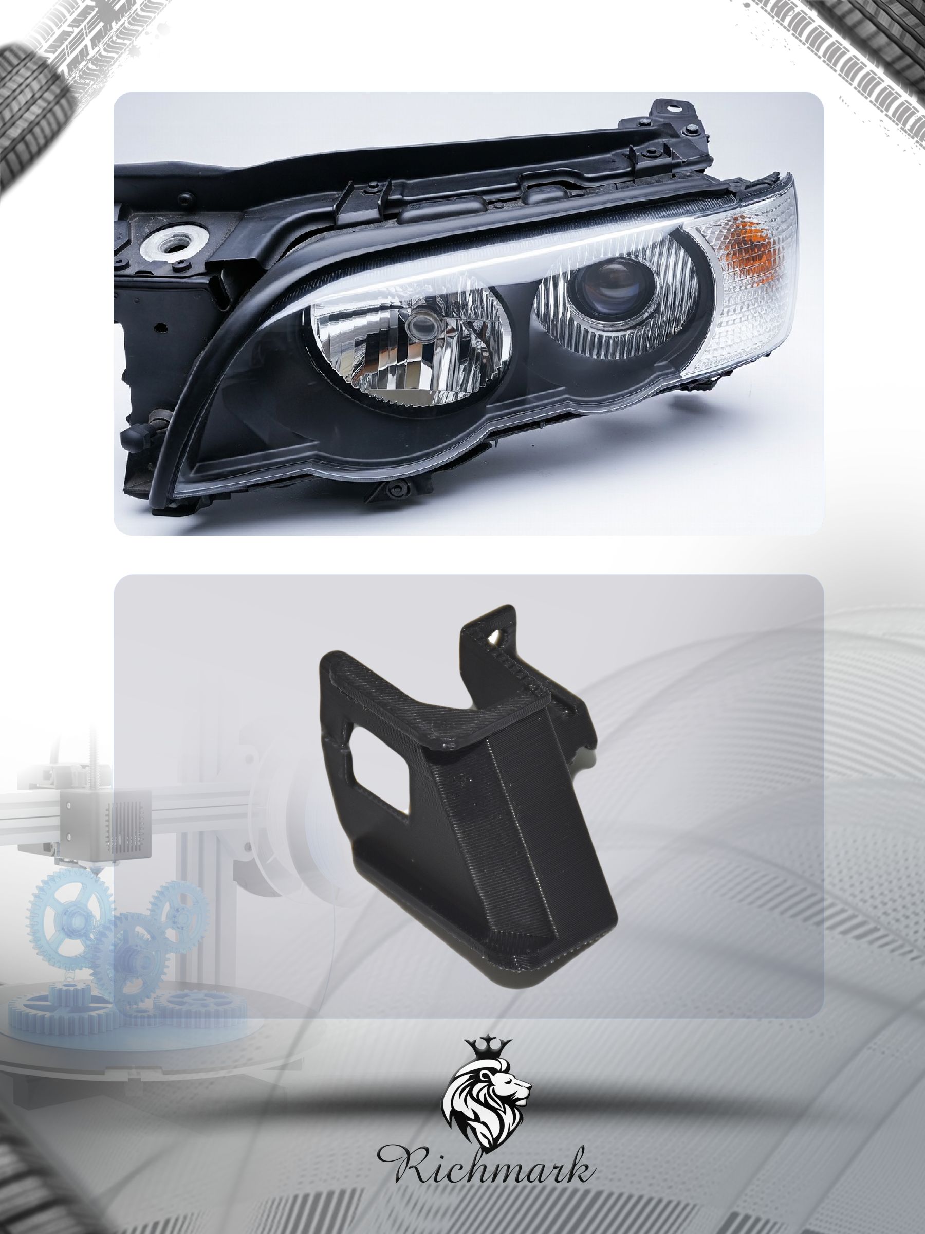Ремкомплект крепления фары BMW X5 E53 рестайлинг 2003-2006 / БМВ Х5 Е53 Ричмарк — фото 2