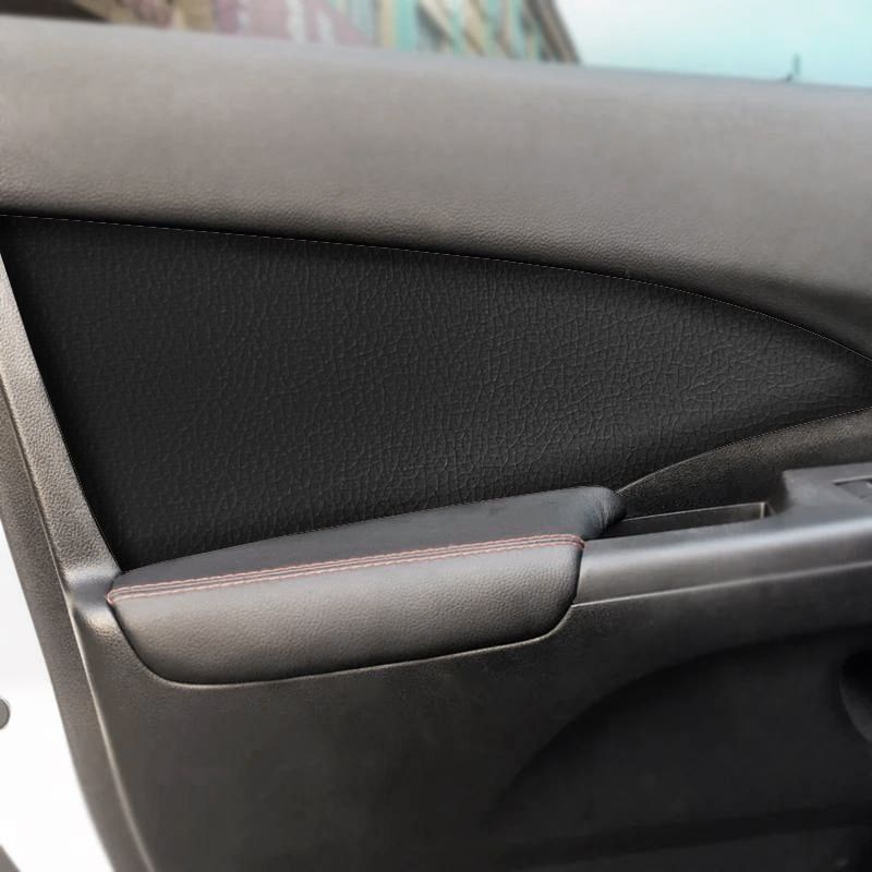 Обшивки карт дверей из эко-кожи без строчки для Honda CRV 4 / Хонда СРВ 2011-2018 Кожа Черный. Ричмарк — фото 2
