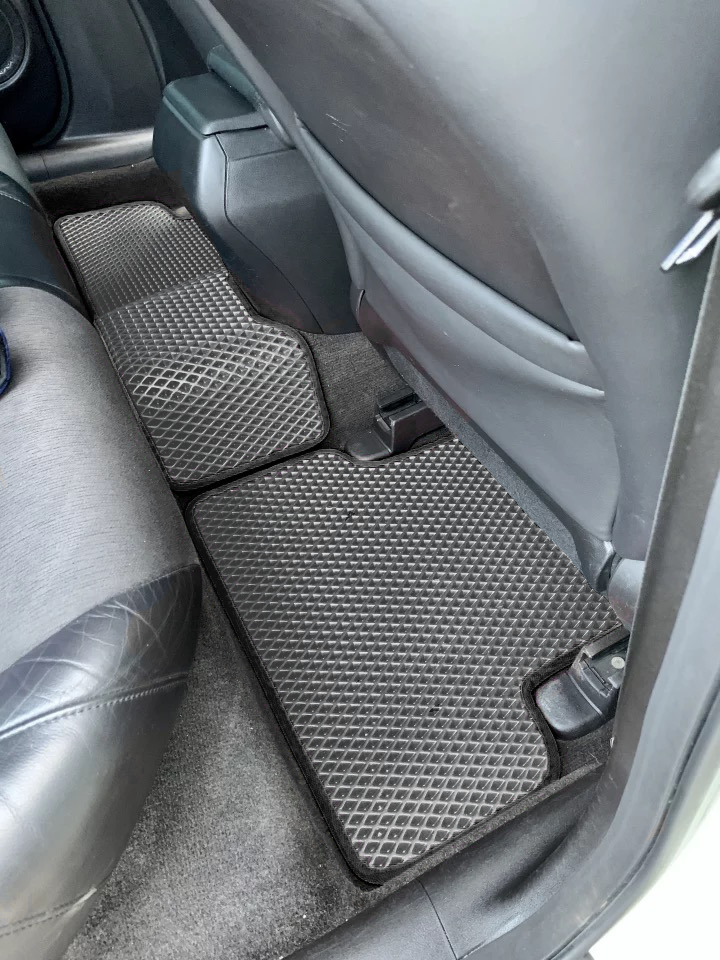 Коврики ЭВА Ромб для авто Nissan Serena С26 2010-2016 / Ниссан Серена С26 Пр.руль Г.В. Серый с Чёрным кантом. Ричмарк — фото 5