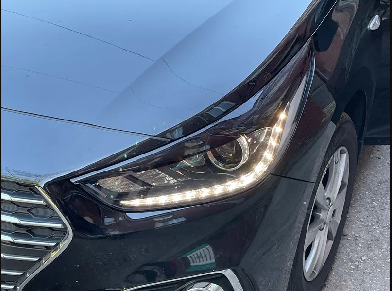 Накладки на фары / Реснички для Hyundai Solaris / Хюндай Солярис 2017-2020 (Дорестайлинг). Ричмарк — фото 6