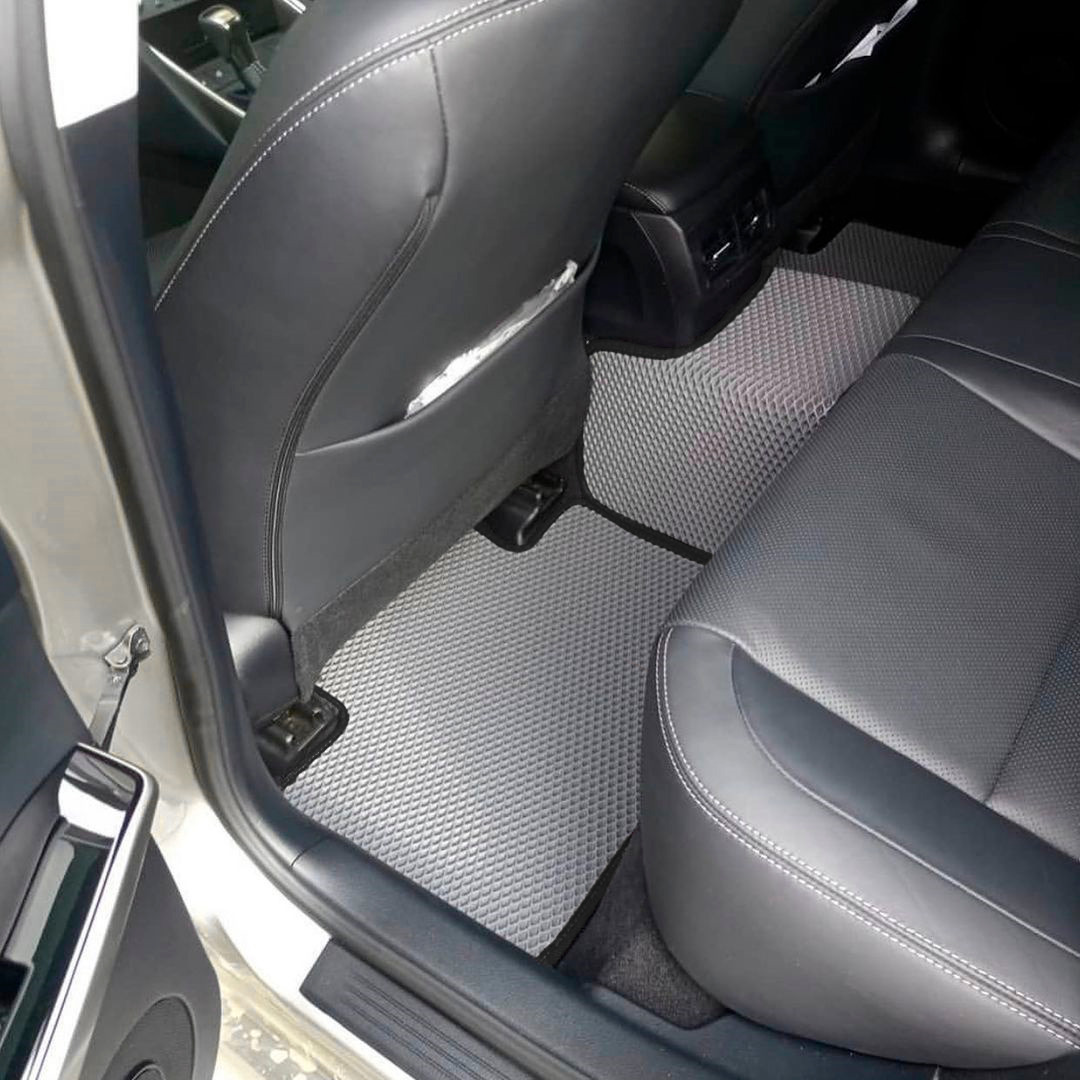 Коврики ЭВА Ромб для авто Nissan Serena С26 2010-2016 / Ниссан Серена С26 Пр.руль Г.В. Серый с Чёрным кантом. Ричмарк — фото 7