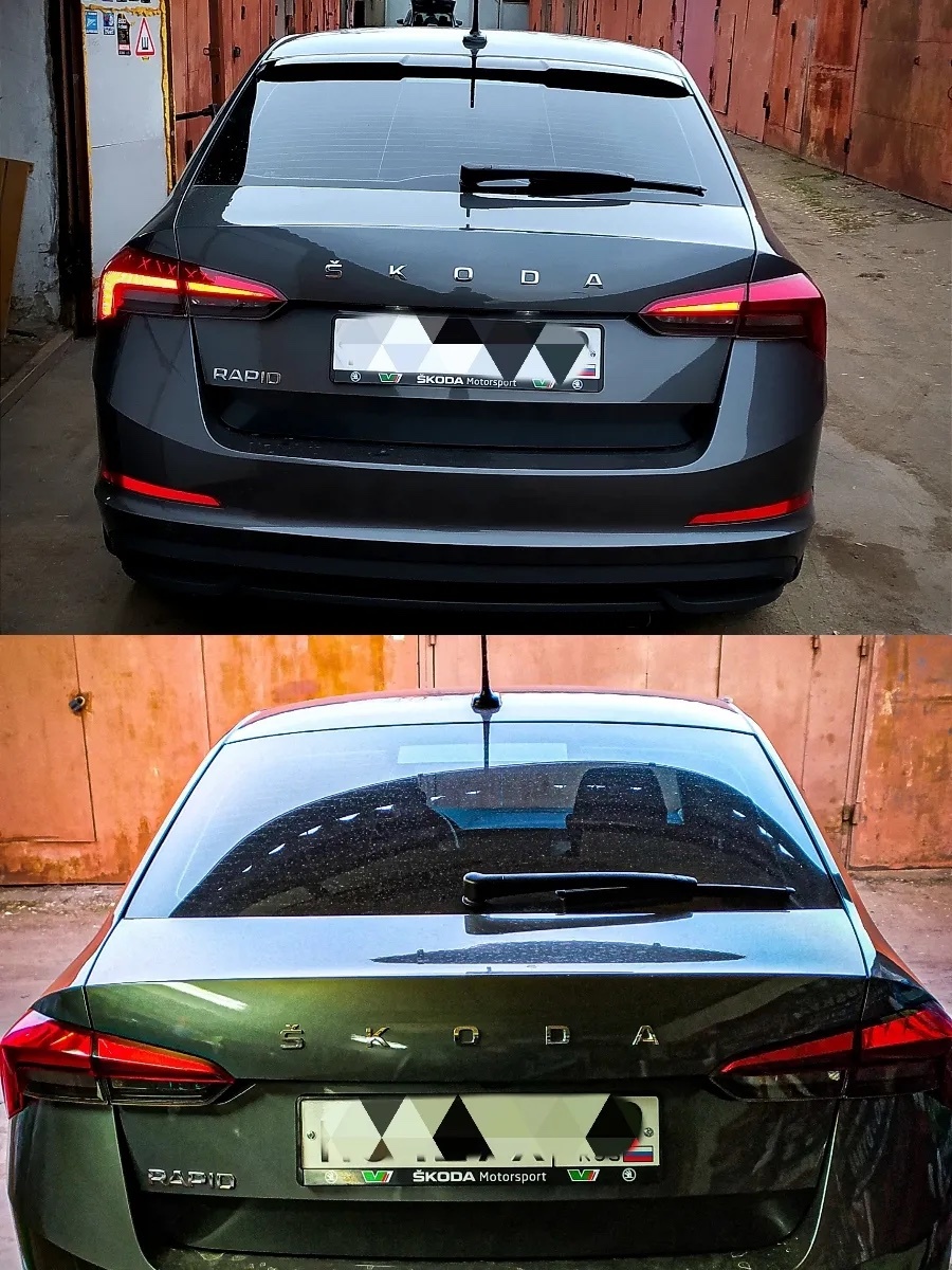 Задний дефлектор (спойлер) стекла для Skoda Rapid / Шкода Рапид 2012-2021 Г.В. и VW Polo Поло 6 2020+. Ричмарк — фото 5