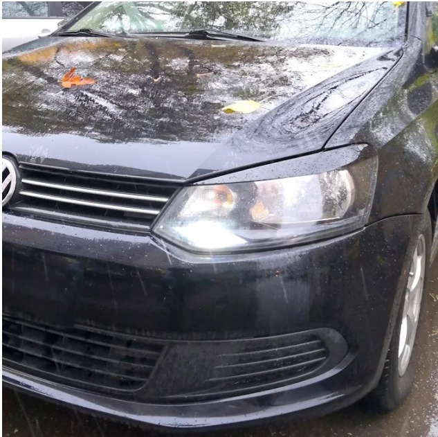 Накладки на фары / Реснички для Volkswagen Polo / Фольксваген Поло 5 2009-2020 Г.В.. Ричмарк — фото 4